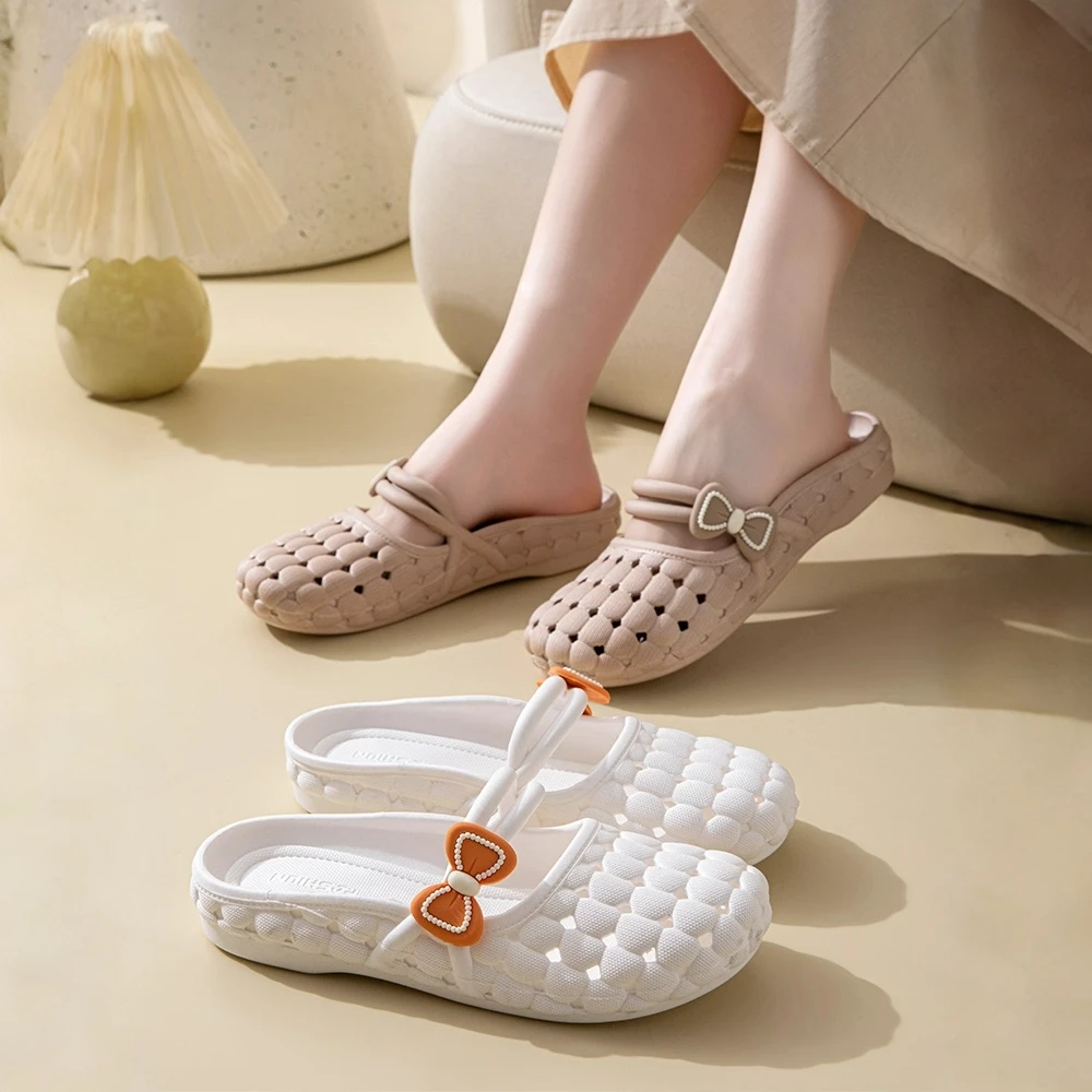 新款包头拖鞋女夏百搭透气软底防滑洞洞时尚外穿学生居家凉拖鞋女