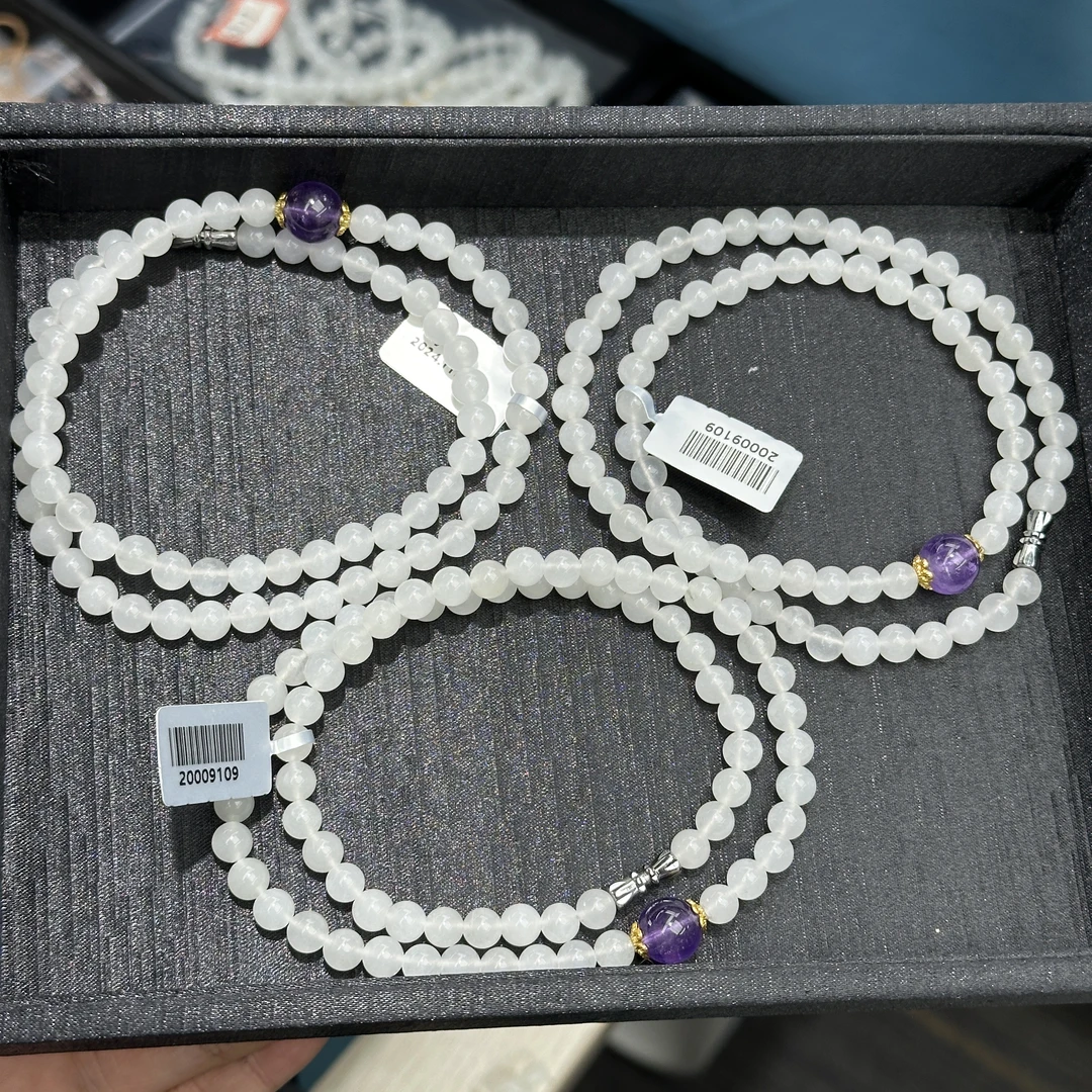 《A2970》天然无优化金丝玉圆珠单圈项链约6mm多样性发其一