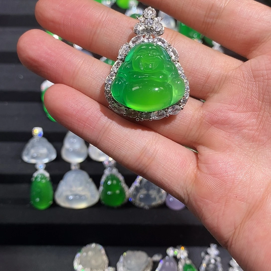 银S925镶嵌吊坠玛瑙/玉髓福福39.9