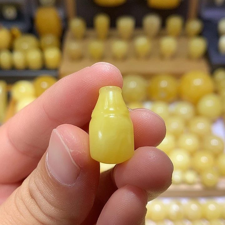 蜜蜡未镶嵌裸石天然俄料浓蜡黄白花蜜蜡三通11