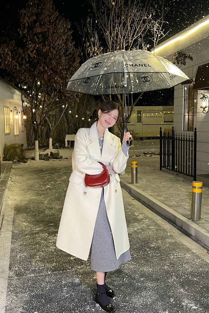 【芝士Cheese】格调徽章 双面澳毛大衣气质时尚毛呢双面呢大衣韩版