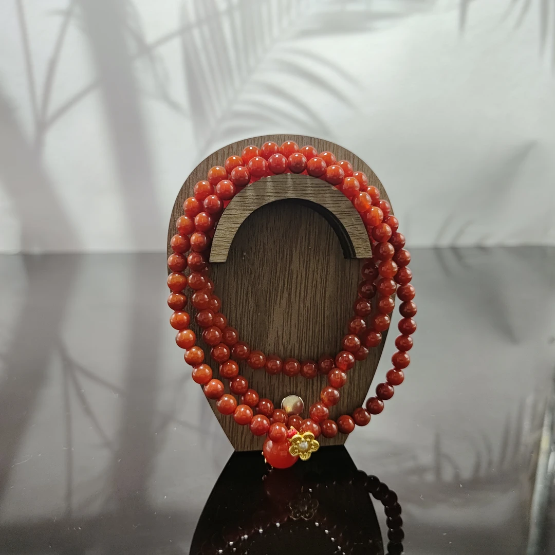 F玛瑙圆珠项链3694