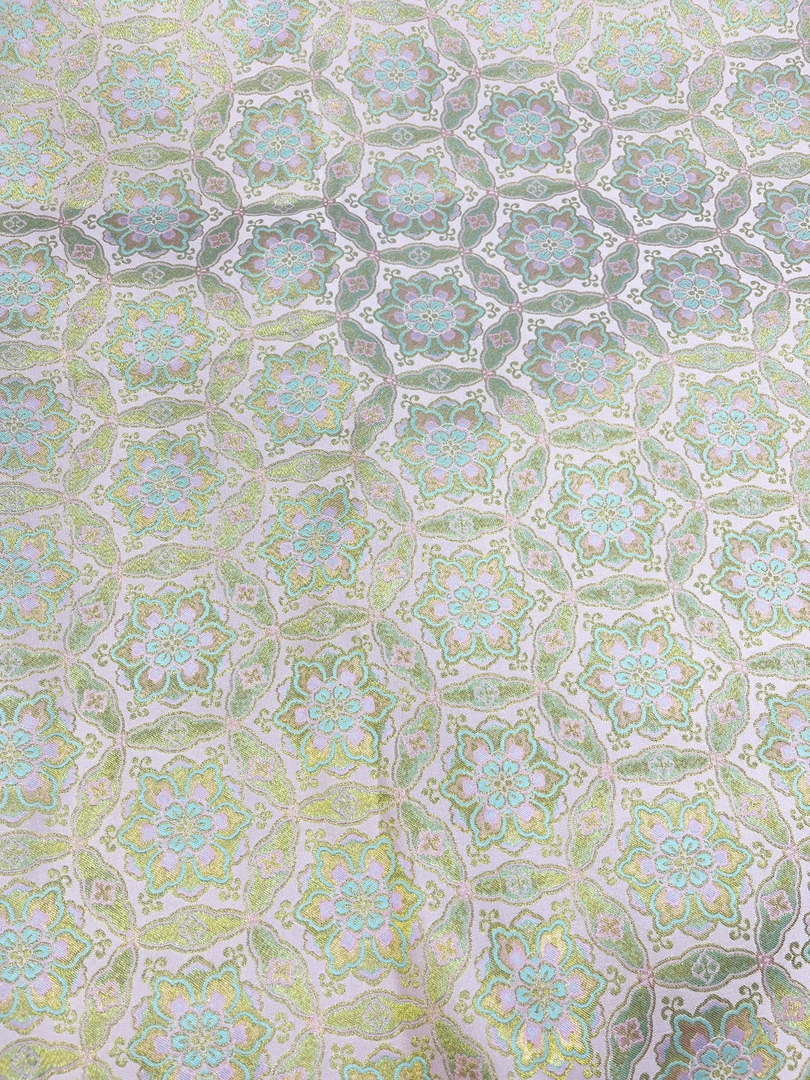 【出水芙蓉】桑蚕丝金线新中式织锦缎双面提花国风面料【ZP8935】