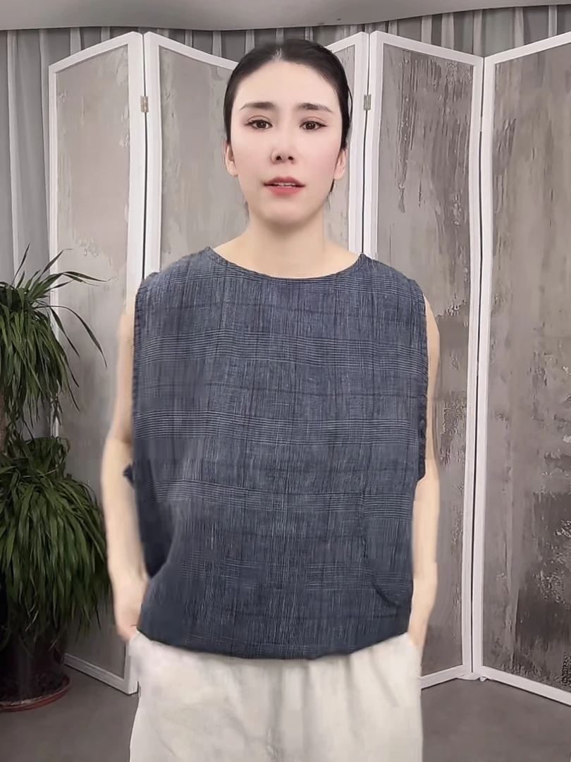 25年新款百搭显瘦纯休闲夏季宽松纯色背心XHH 5008