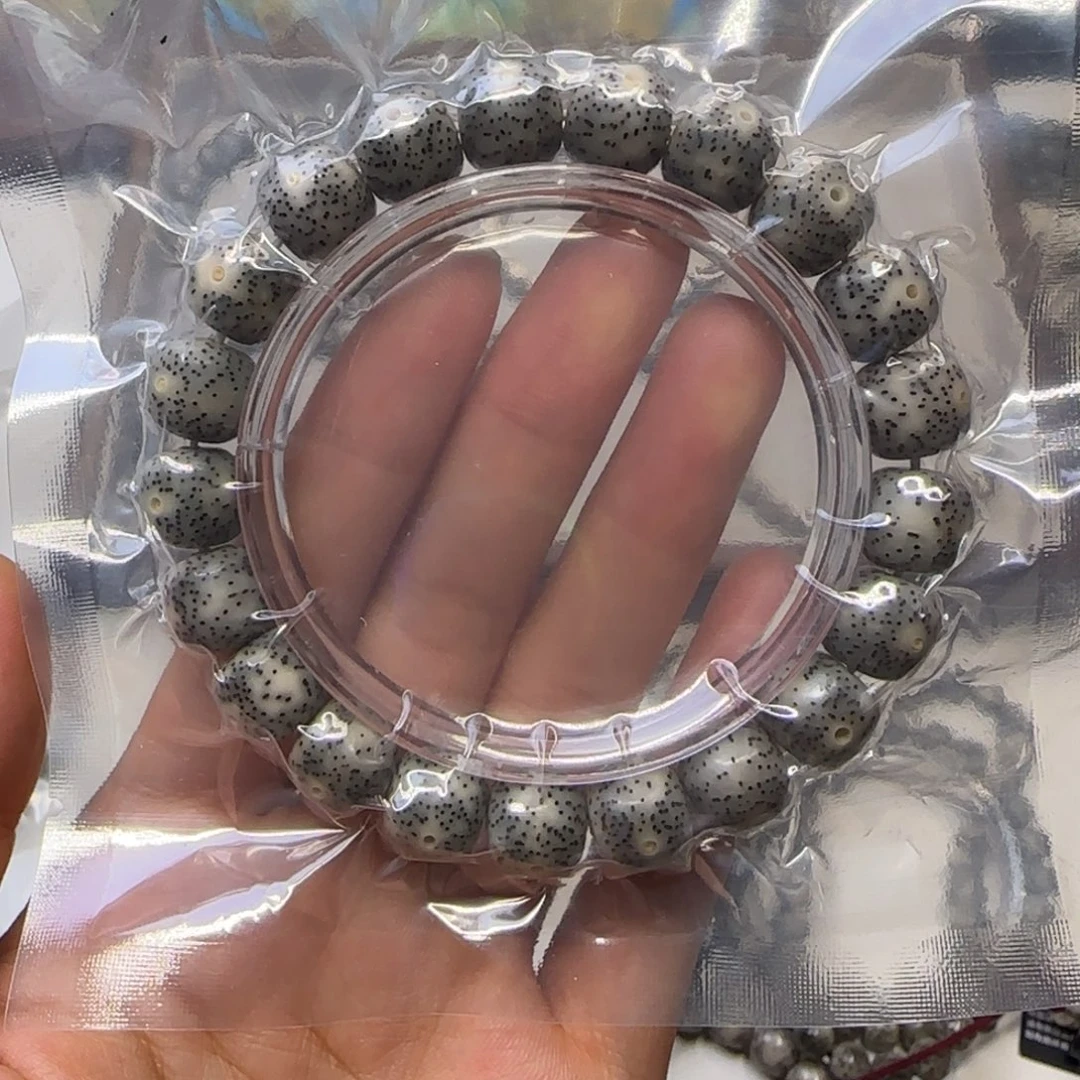 星月菩提手串石玉福利款黑灰冰11×10