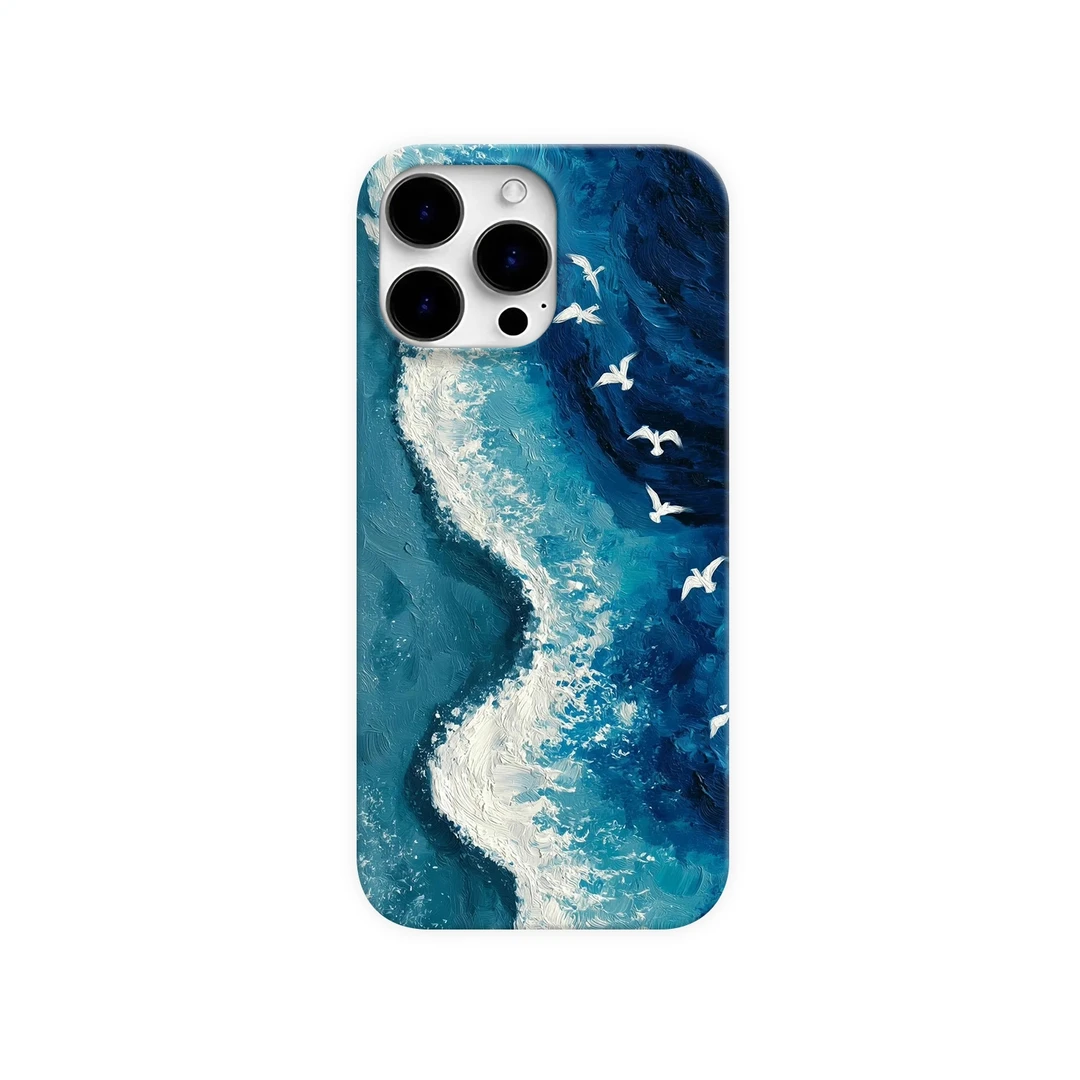 油画大海手机壳适用于苹果16华为荣耀vivo小米oppo一加ins潮牌