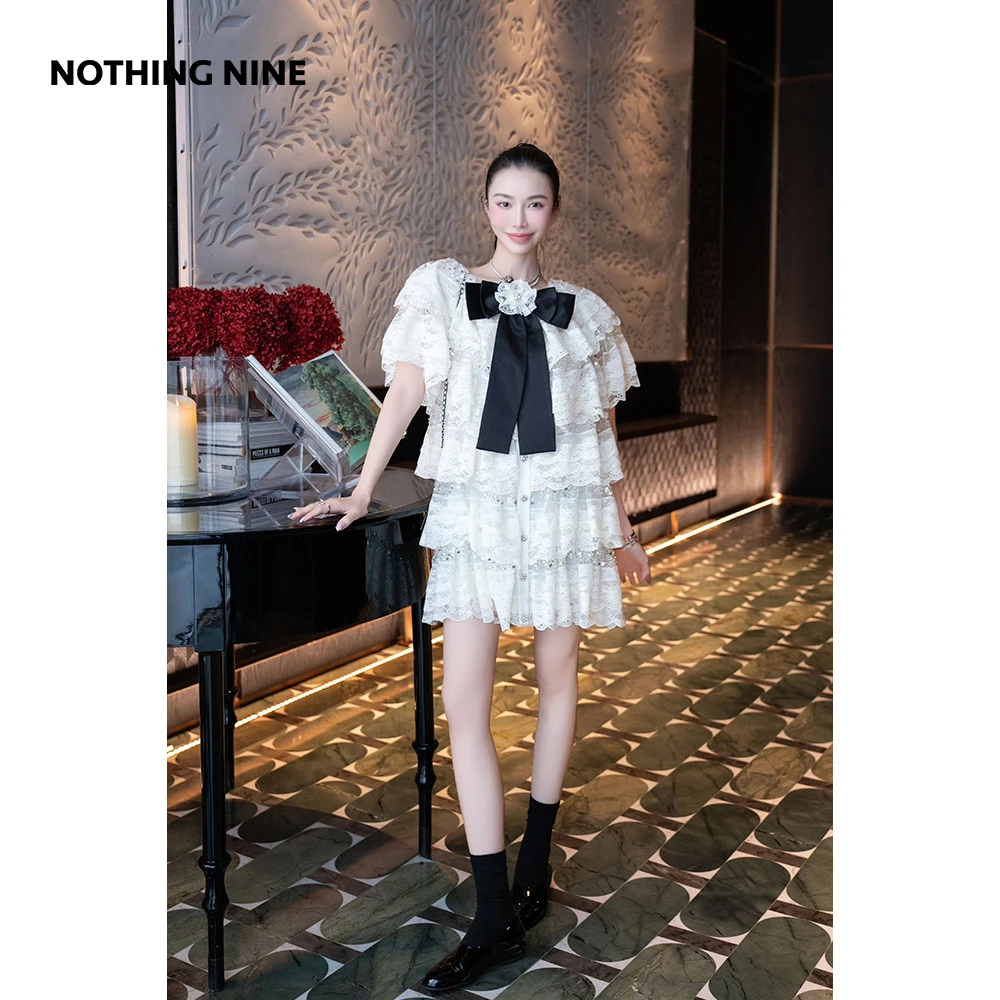 NOTHING NINE卡米耶蝴蝶结蛋糕沙连衣裙