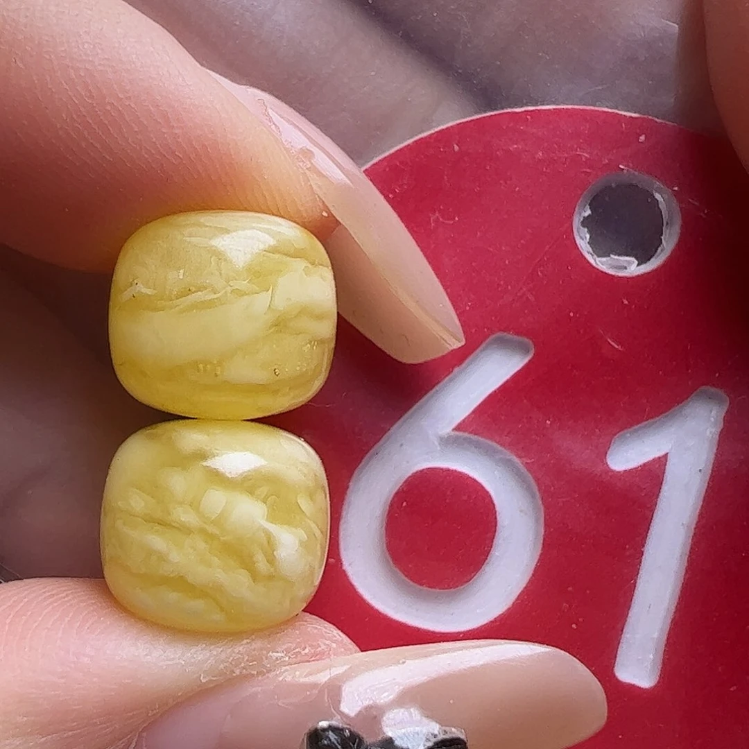 蜜蜡未镶嵌珠宝奇石10mm金瓷白虎皮老型