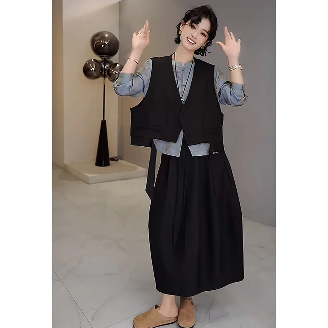 爆款西装马甲秋季不规则飘带坎肩一粒扣无袖外搭马甲