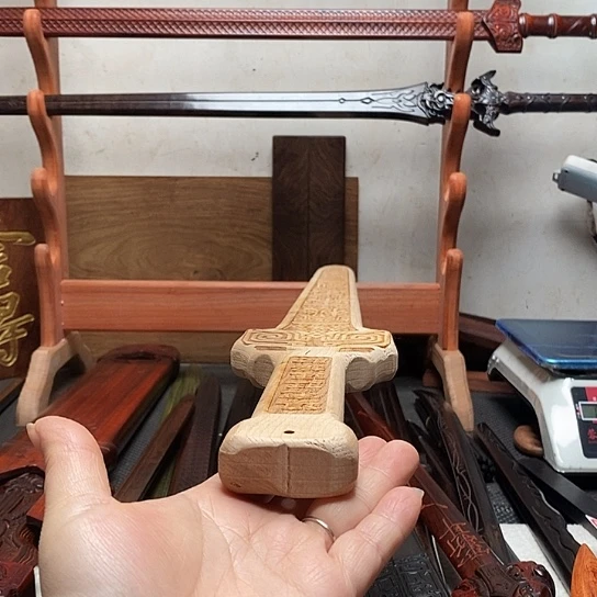 一米长桃木木木剑