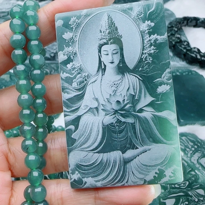 翡翠未镶嵌颈饰多样性发货天然的A货翡翠