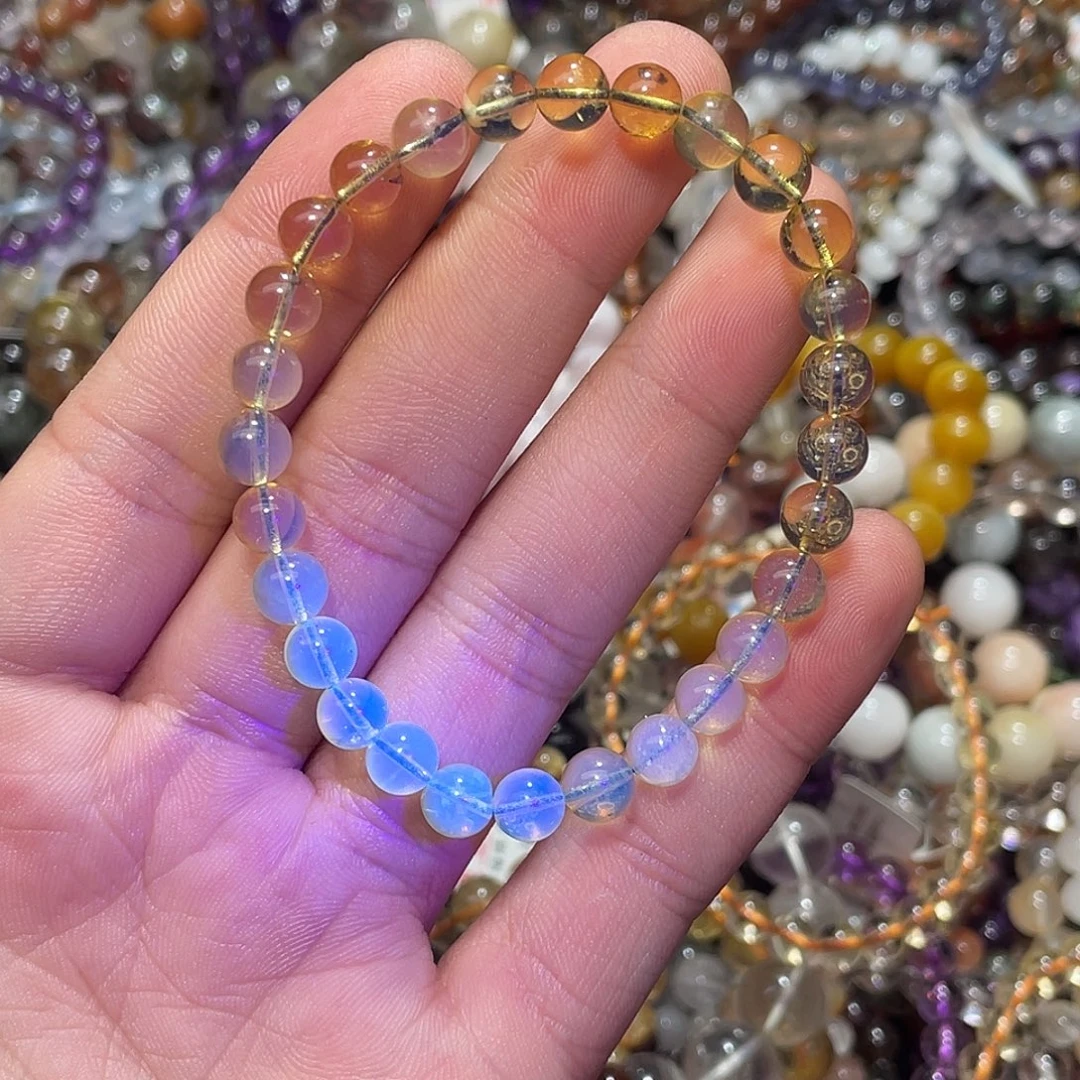 未镶嵌手链水晶蓝珀6+