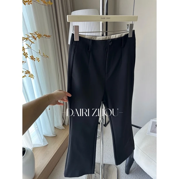 DAIRI  ZHOU▪️注视着大海    高腰立体剪裁长裤黑色百搭简约通勤