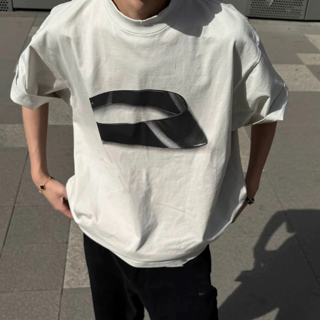 奢品logo字母圆领短袖男女同款情侣款新款百搭宽松