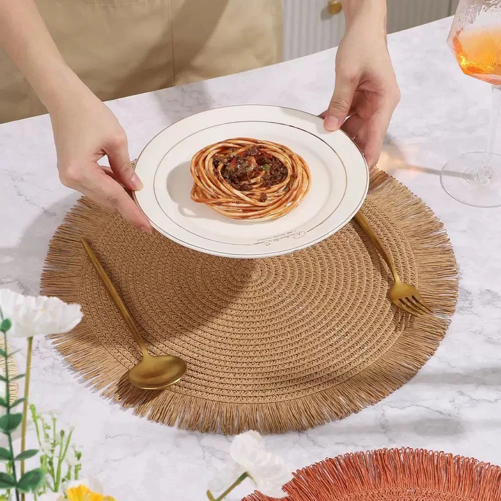 【新疆包邮】小沫家复古风手工草编餐垫隔热防滑防烫碗垫