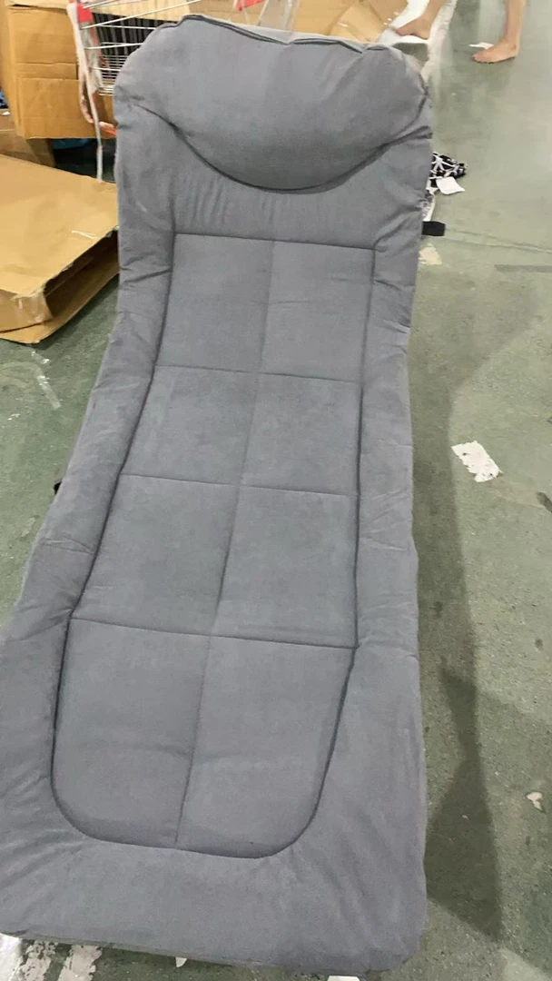 蓝灰色大格子午休行军床折叠床发1瑕疵