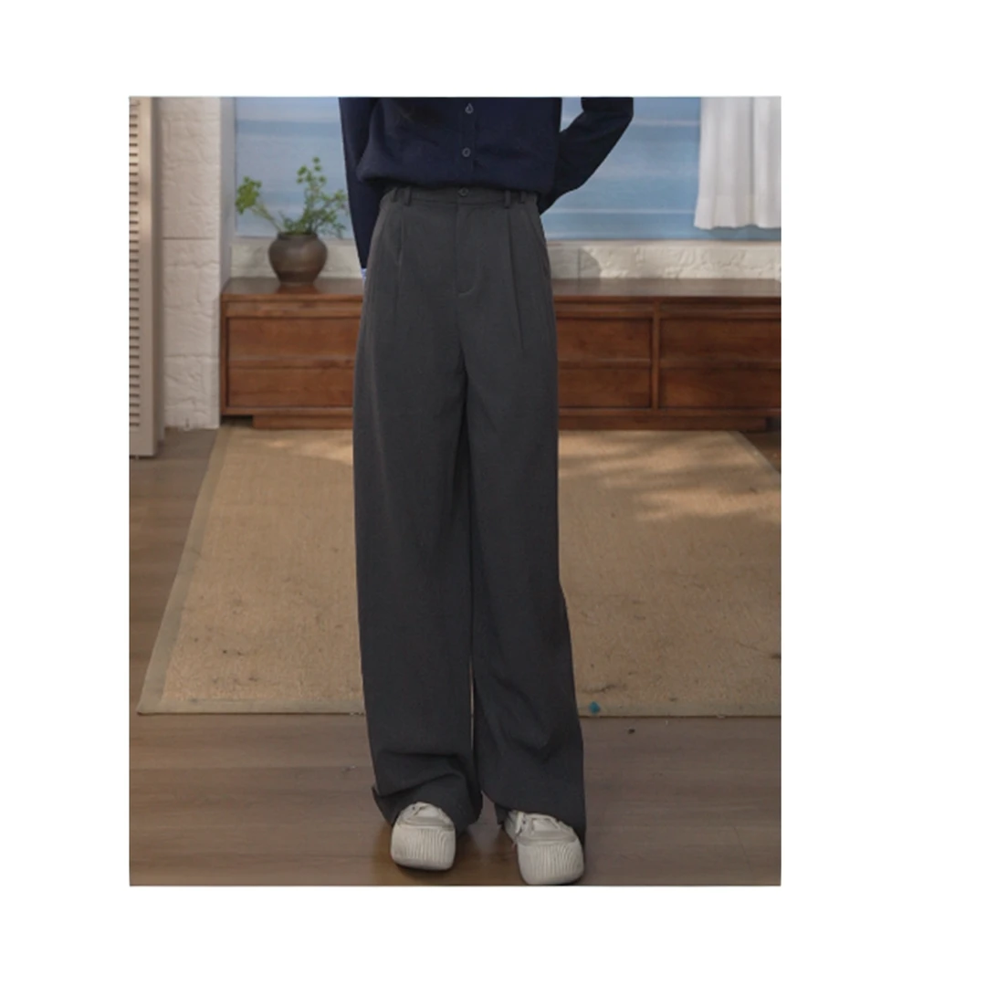 【流光风穿搭】茵曼25秋季时尚直筒西裤通勤裤垂感显瘦百搭长裤