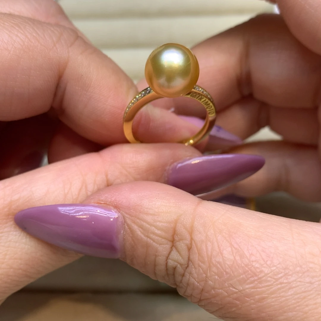 银S925镶嵌戒指海水珍珠