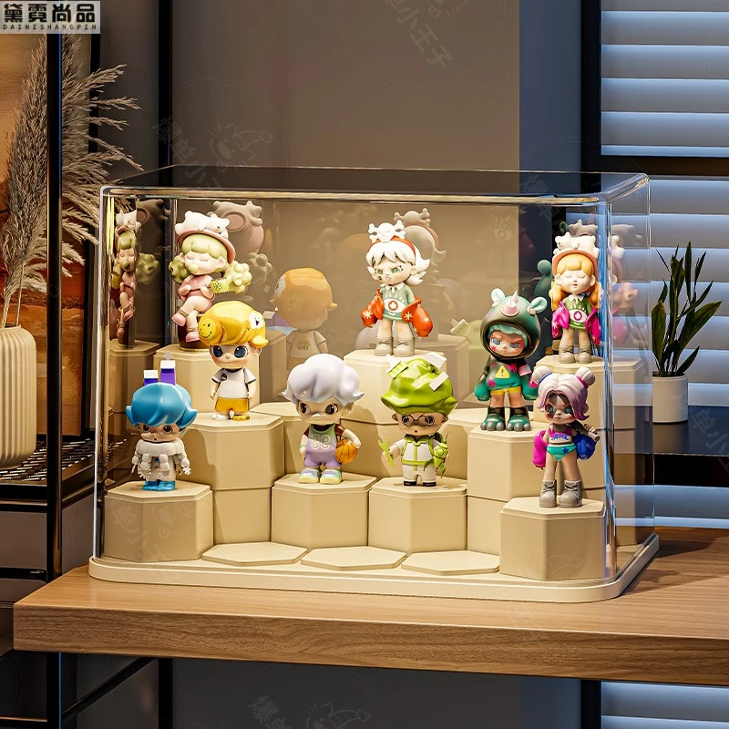 盲盒防尘亚克力展示架收纳透明泡泡玛特展示盒手办玩具积木展示柜