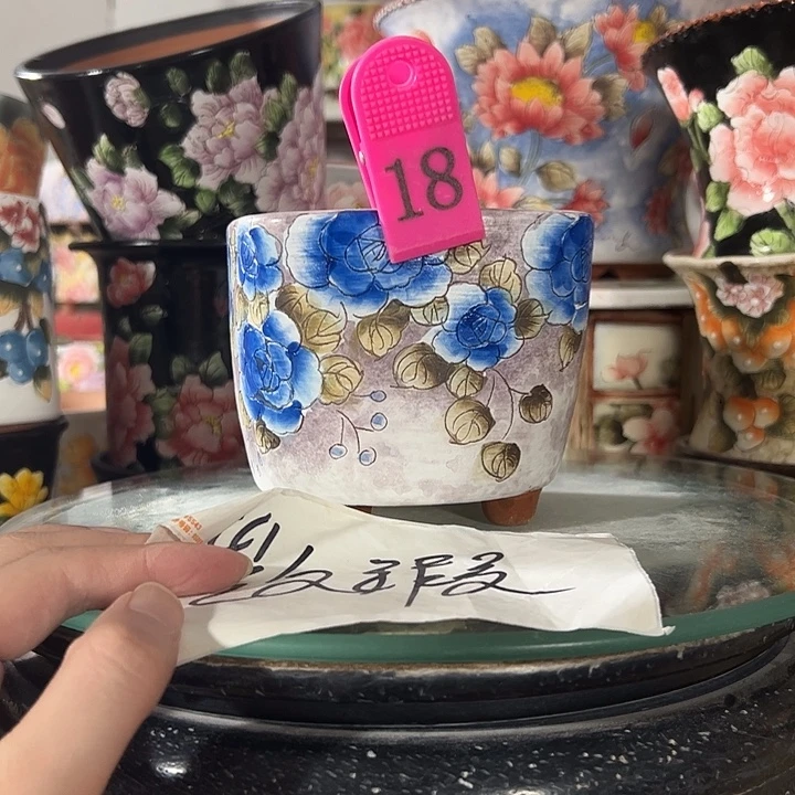 景德镇手绘花盆 满38包邮