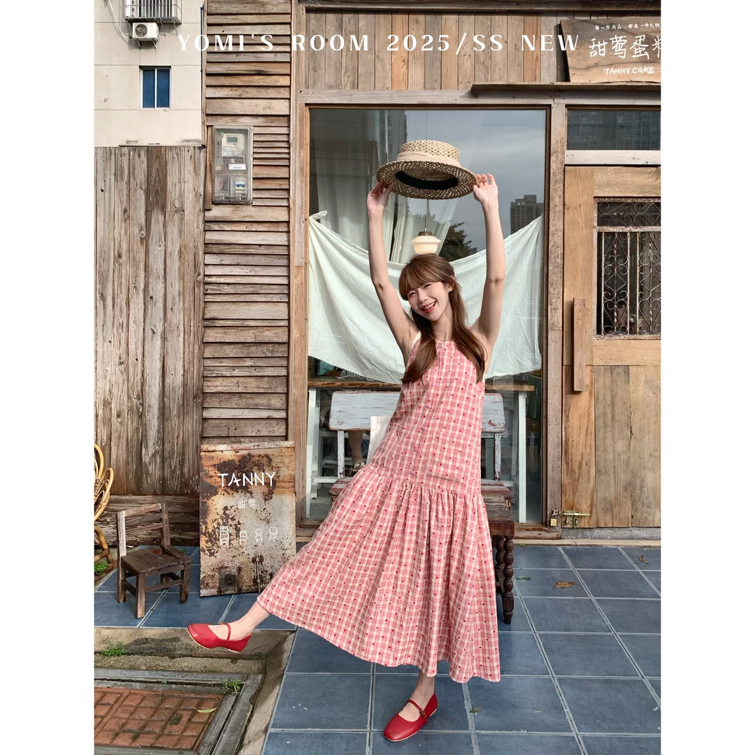 【现货】YOMI小个子【甜心雪莉玫】日系甜美夏季显瘦显白气质连衣裙
