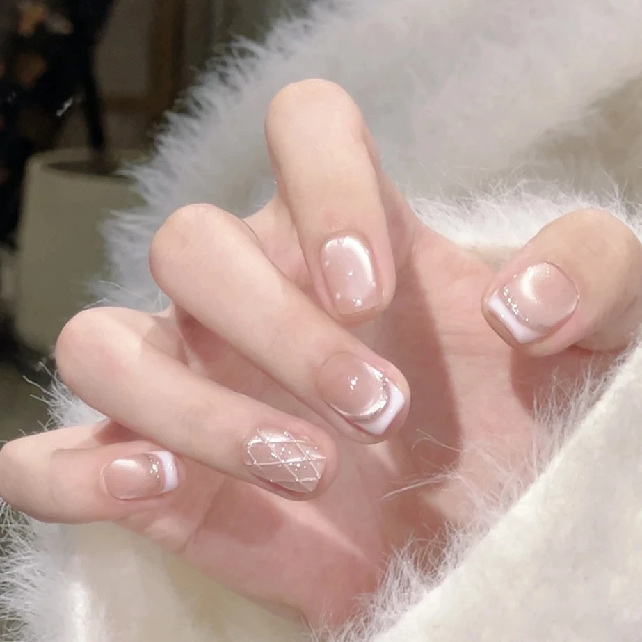 “一封情书”  手工穿戴甲 定制美甲贴片10片半手工猫眼ins立体