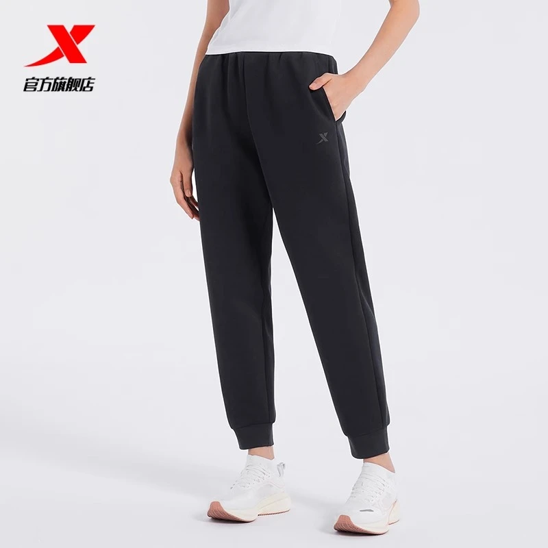 特步针织长裤女舒适百搭休闲裤秋季新款女子训练健身运动裤