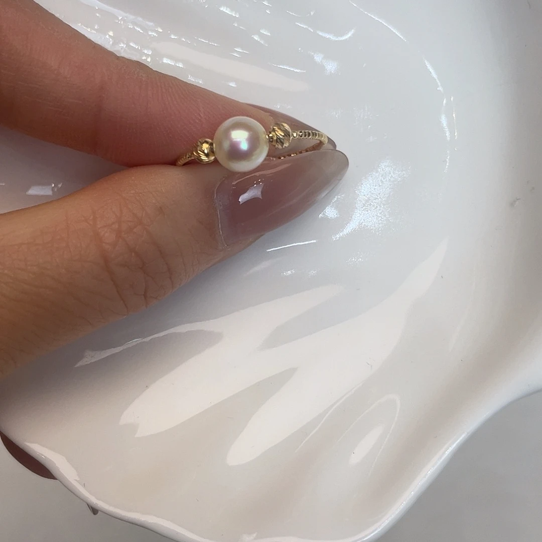 戒指海水珍珠银S925镶嵌