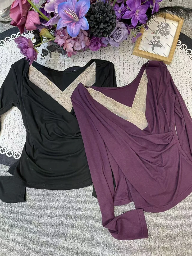 淑雅阁服饰  百搭汉服显瘦高级经典轻奢修身烫钻3334