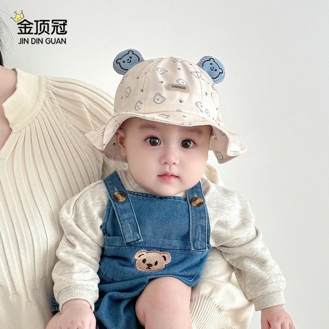 婴儿帽子春秋款女宝宝遮阳帽婴幼儿渔夫帽新款秋冬季外出太阳帽女