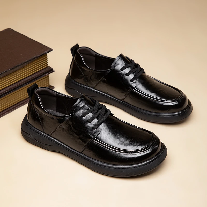喜美萃2025春季新款英伦风时尚四季百搭男士休闲皮鞋