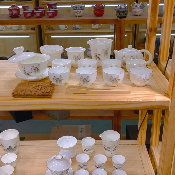 【不止】羊脂玉瓷茶具套装