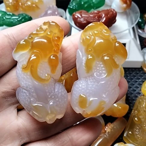 玛瑙/玉髓吊坠未镶嵌袋*