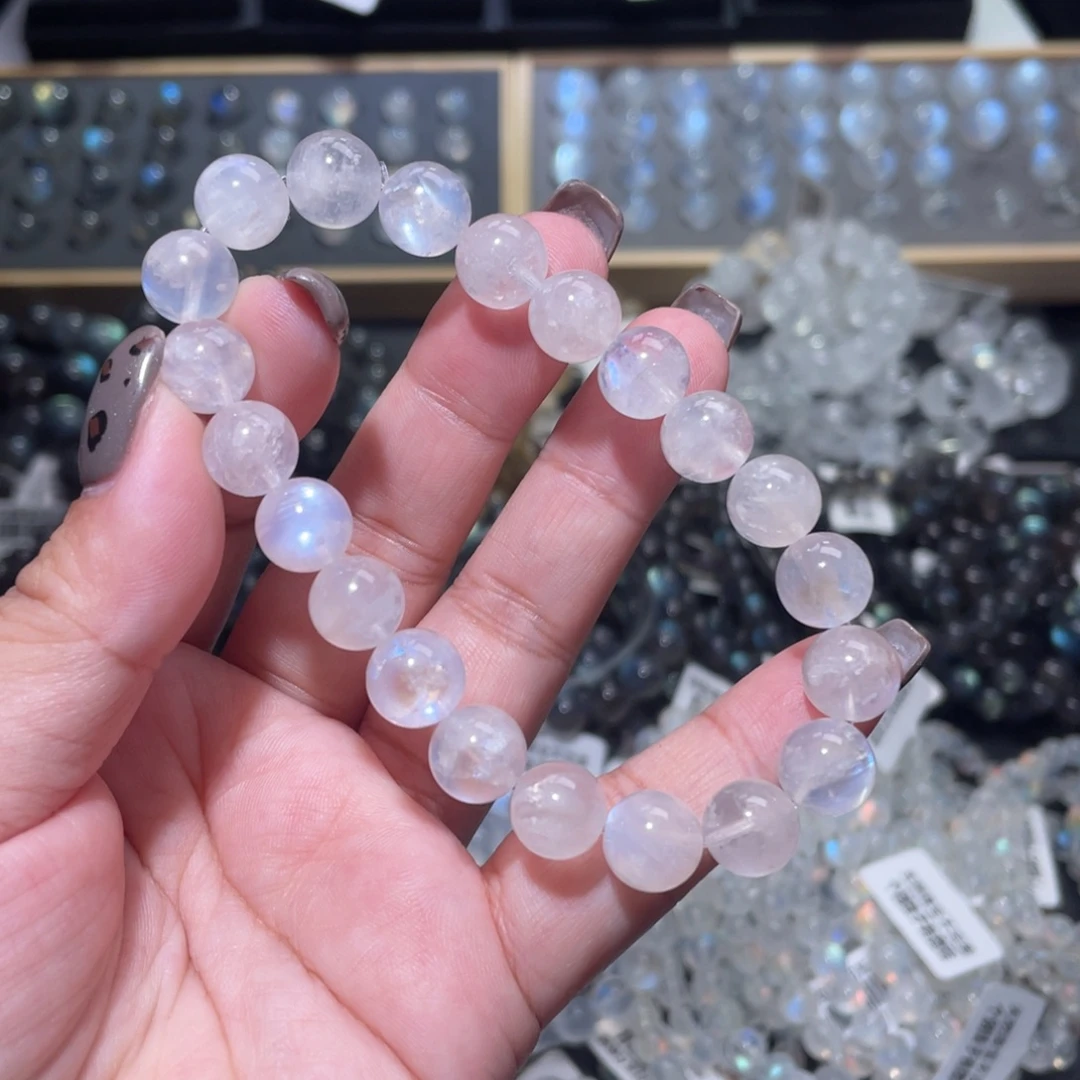 手链未镶嵌长石奶油体蓝月光手链9.5mm+