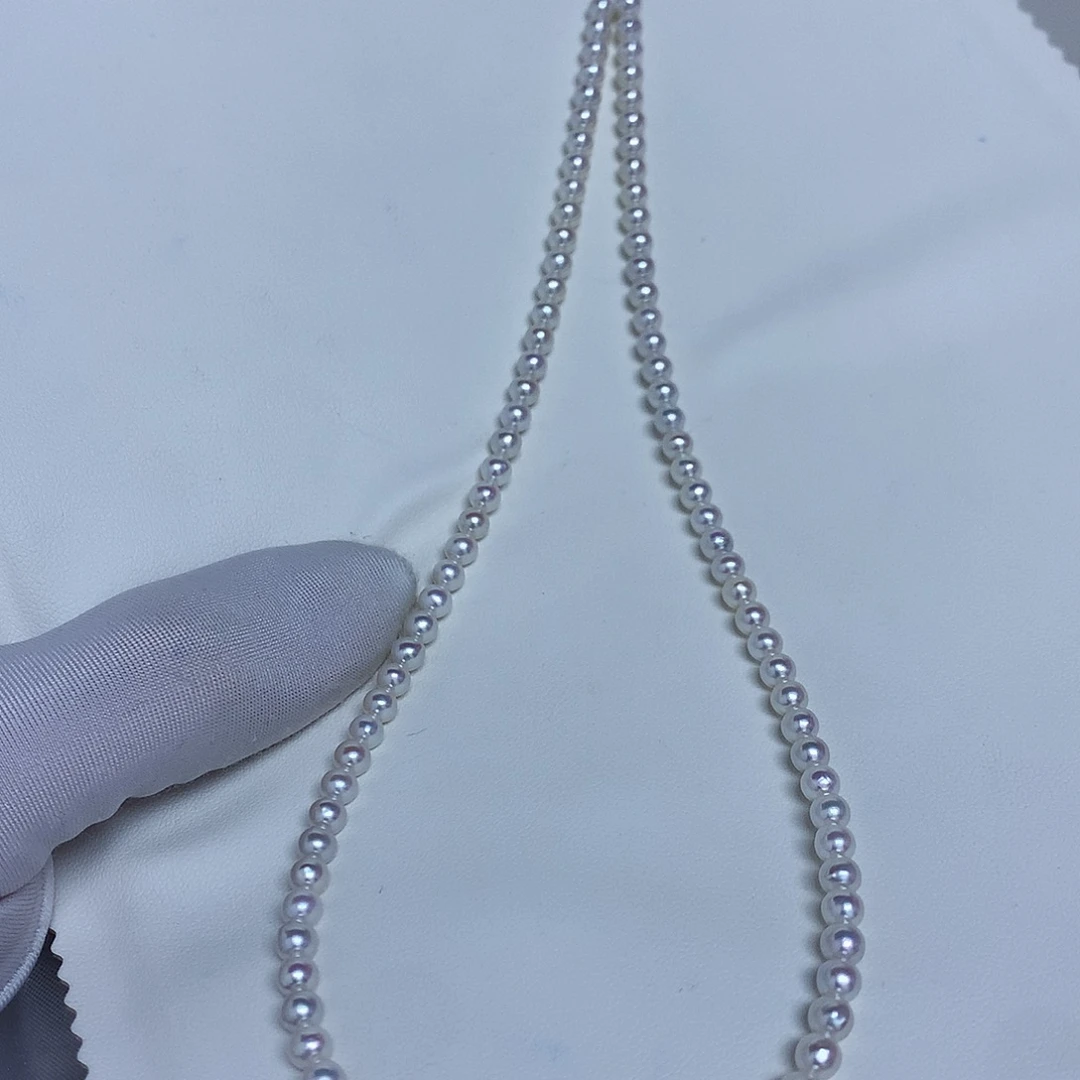银S925镶嵌淡水珍珠项链4-5
