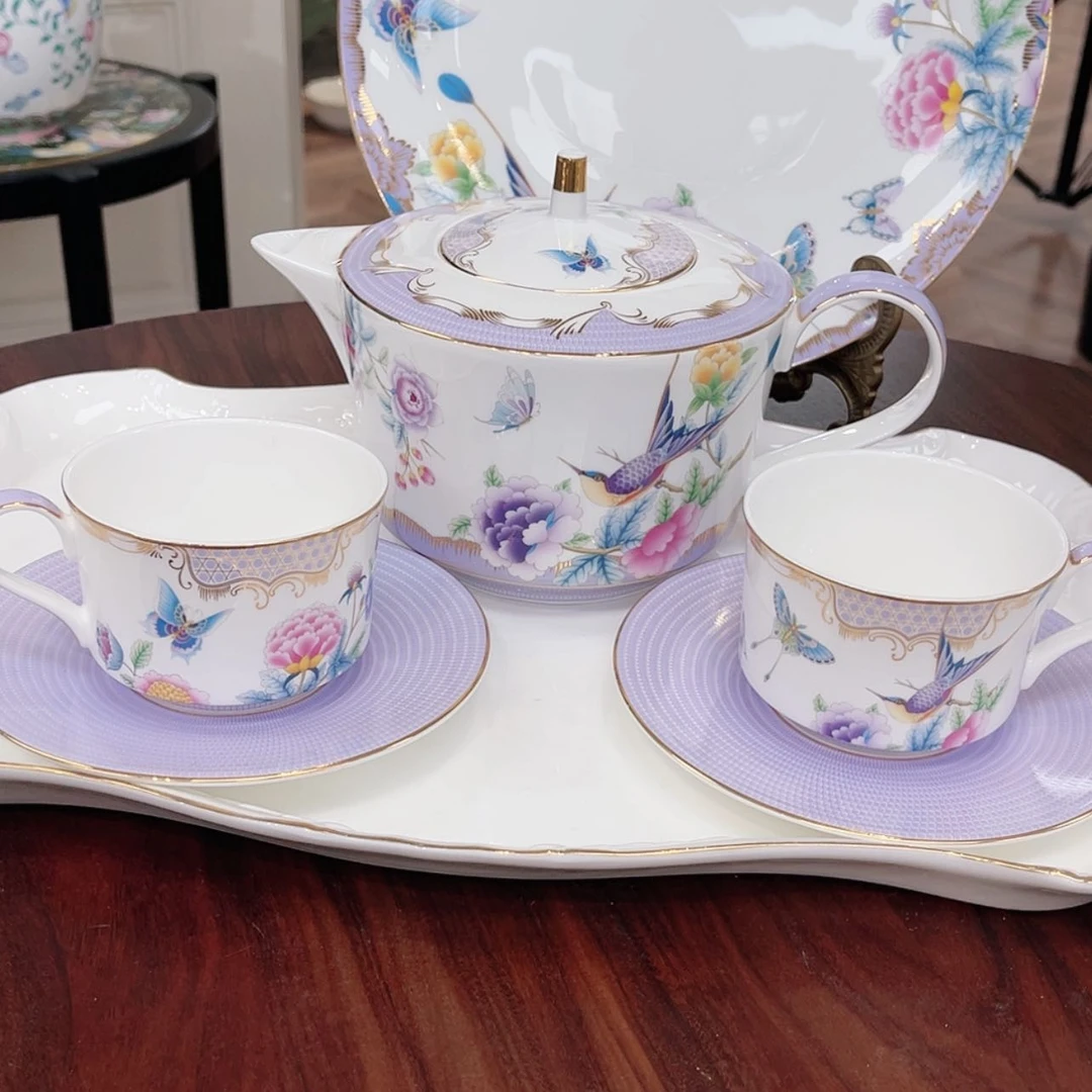 【闪购商品】瓷片一壶四杯———————-