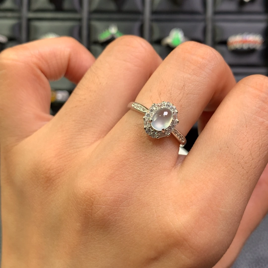 翡翠银S925镶嵌戒指