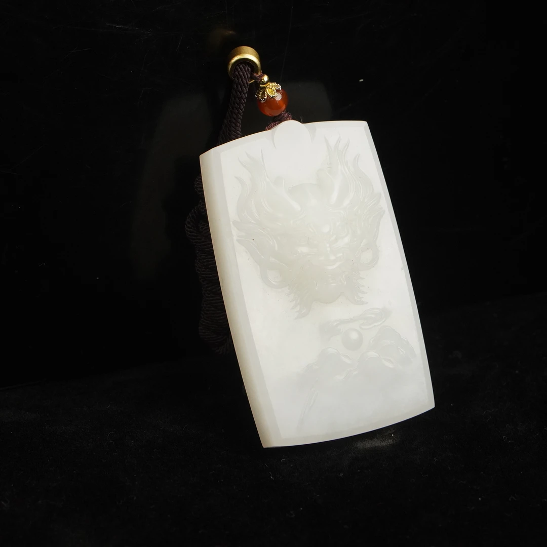 【民国】白玉龙纹牌(重72g)QTY532