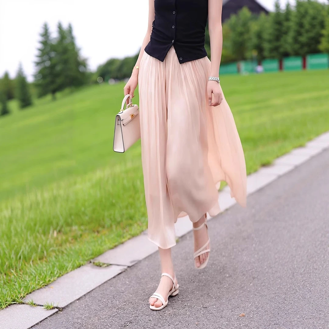 巨好看夏季半身裙女薄款2025新款大方得体的裙子高腰气质系a字裙