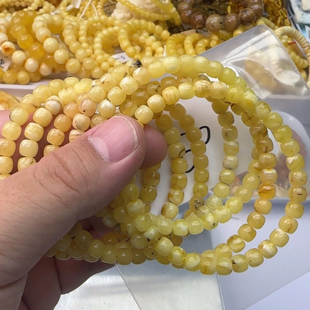 琥珀未镶嵌裸石蜜蜡手串6mm约4.5克多样性发货一条