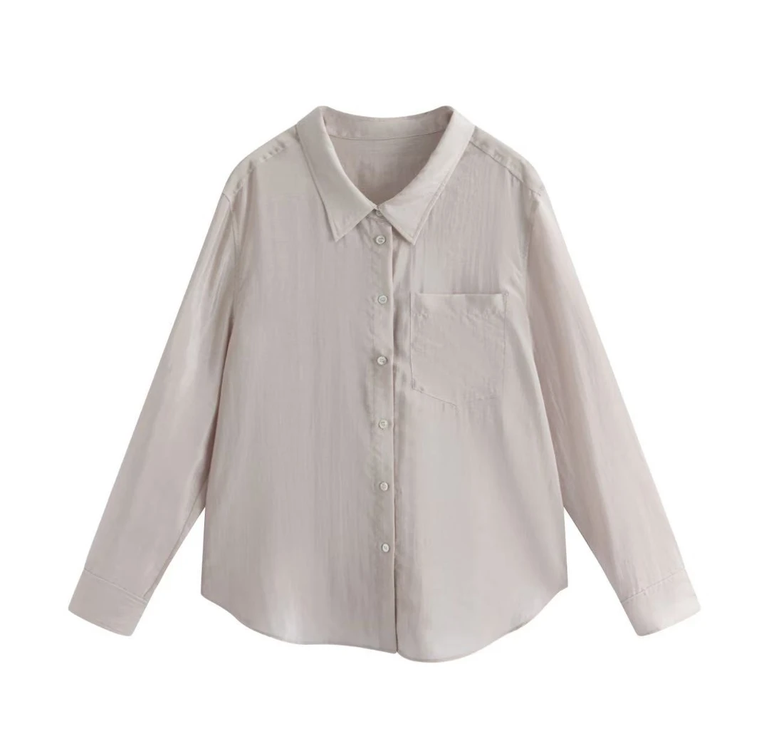 【桃子】宽松显瘦百搭设计感气质衬衫女515D