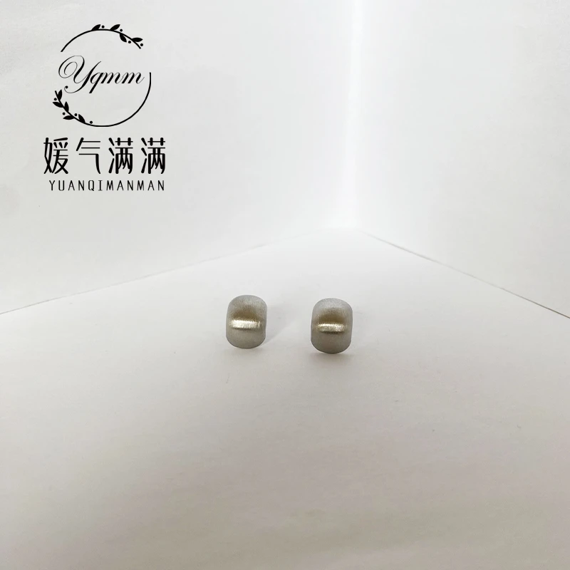 合金耳饰 S925银针金属拉丝质感耳钉银色高级设计感小众耳饰耳钉