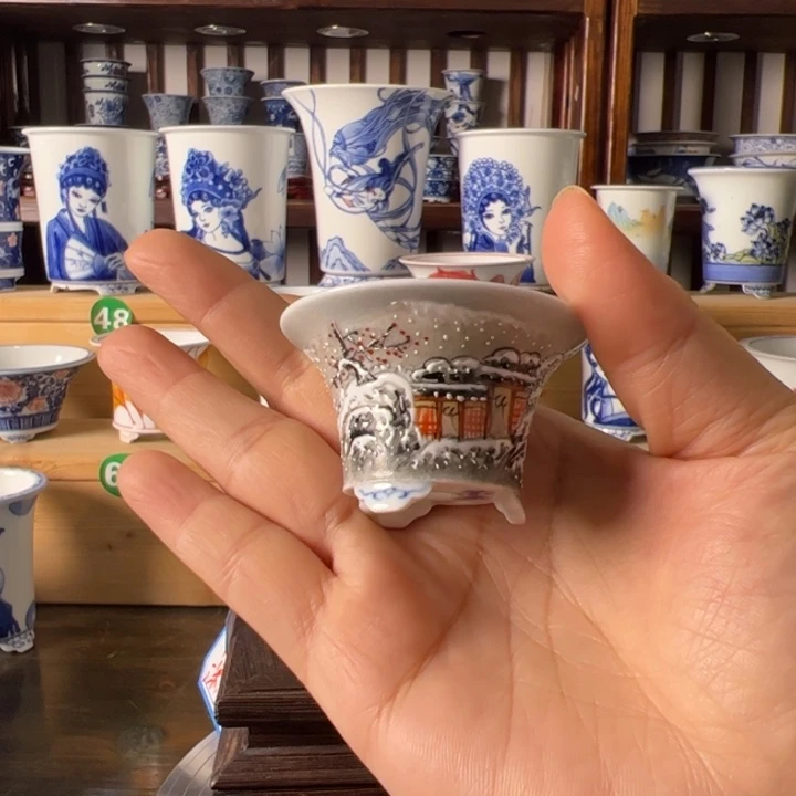 摆件手绘手工陶瓷花盆