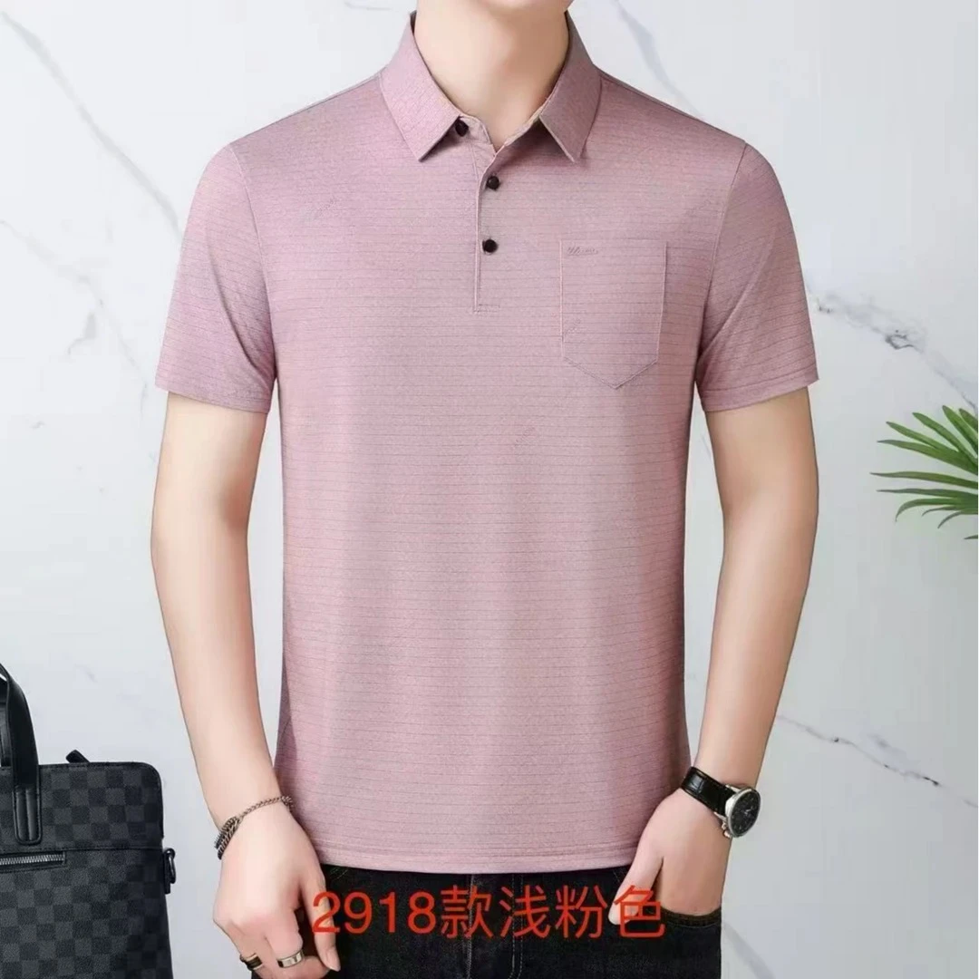 小施家夏季男士冰爽垂感POLO领时尚百搭上衣2918