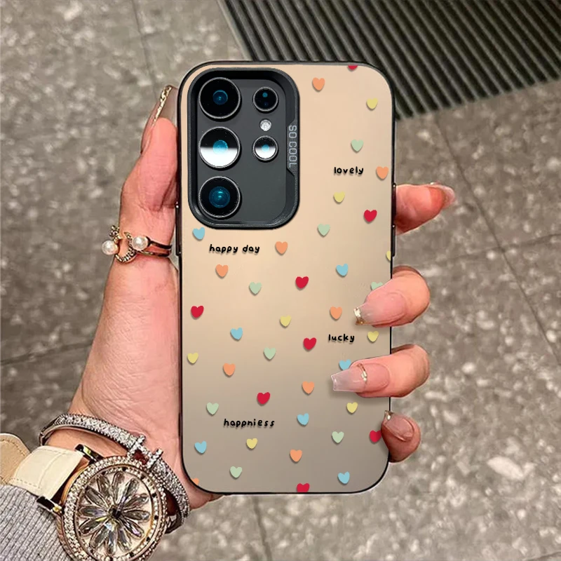 波点爱心适用三星s30手机壳s25新款s24外壳彩银S23fe防摔s22校园
