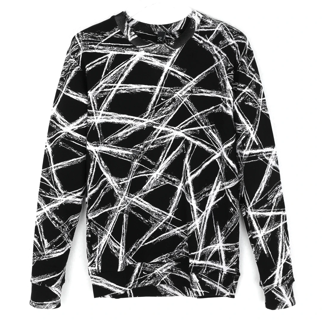 Alexander McQueen/亚历山大·麦昆男士黑白花纹卫衣348190RDR25