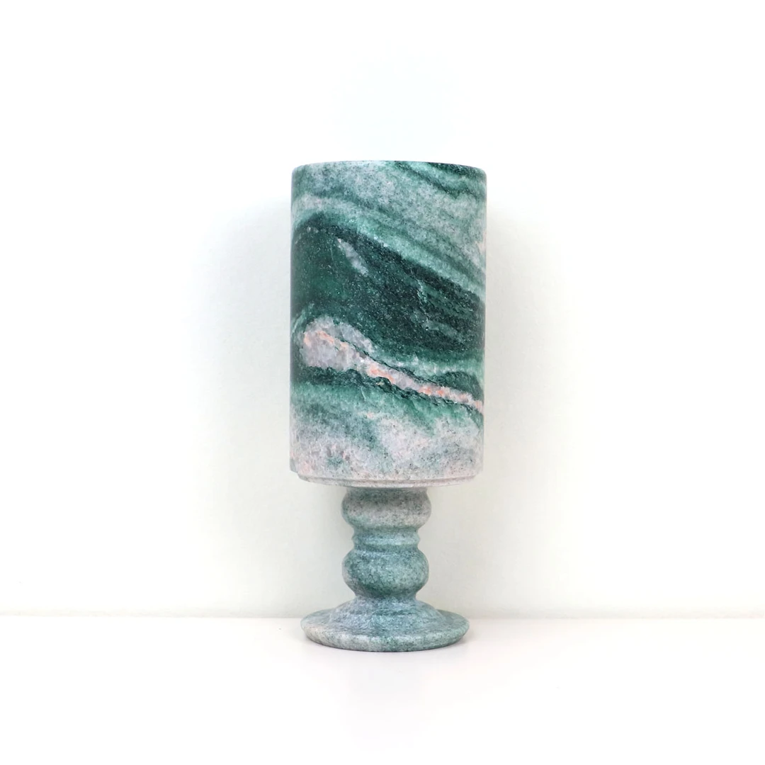 “MetaMarble”挪威绿系列大理石花瓶插花客厅房间花瓶装饰