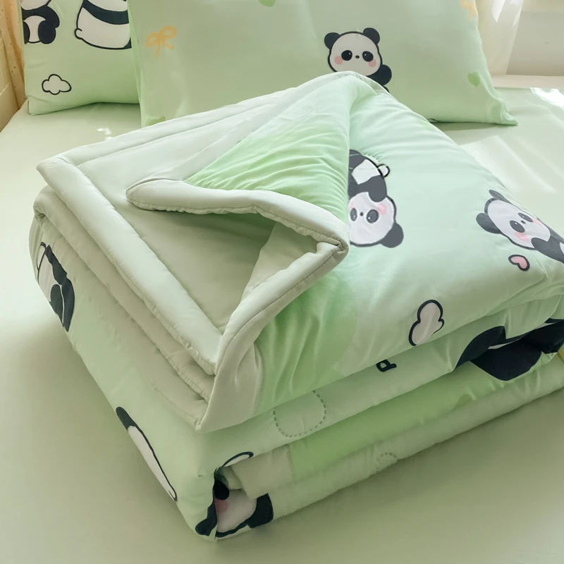 夏季水洗棉印花夏凉被空调被亲肤可机洗水洗学生单人被子夏天被芯