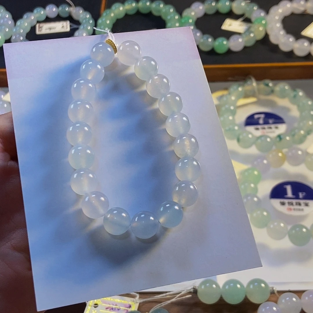 定制翡翠未镶嵌翡翠手串卡9.7