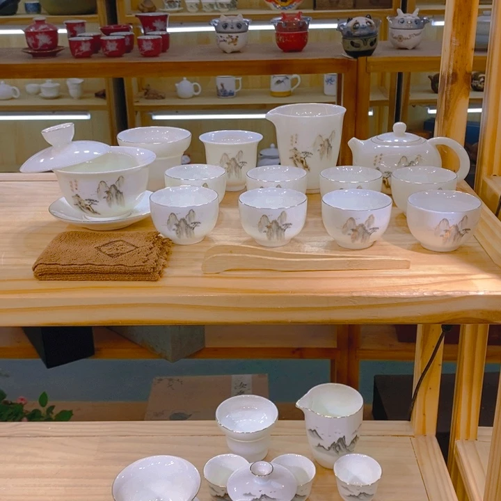 【不止】羊脂玉瓷茶具套装